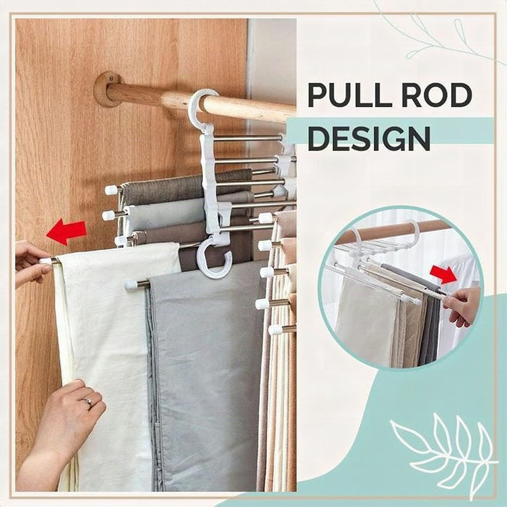Organizador de pantalones FlexRack – Estante ajustable para armario que ahorra espacio – Acero inoxidable antideslizante