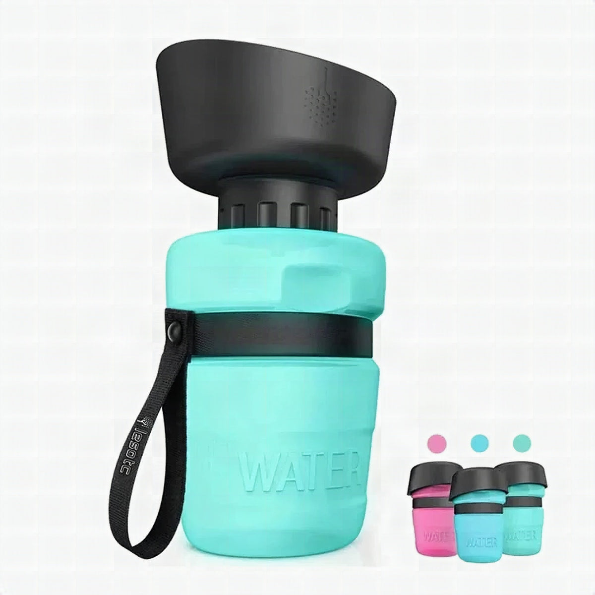 Botella plegable para perros con bebedero integrado
