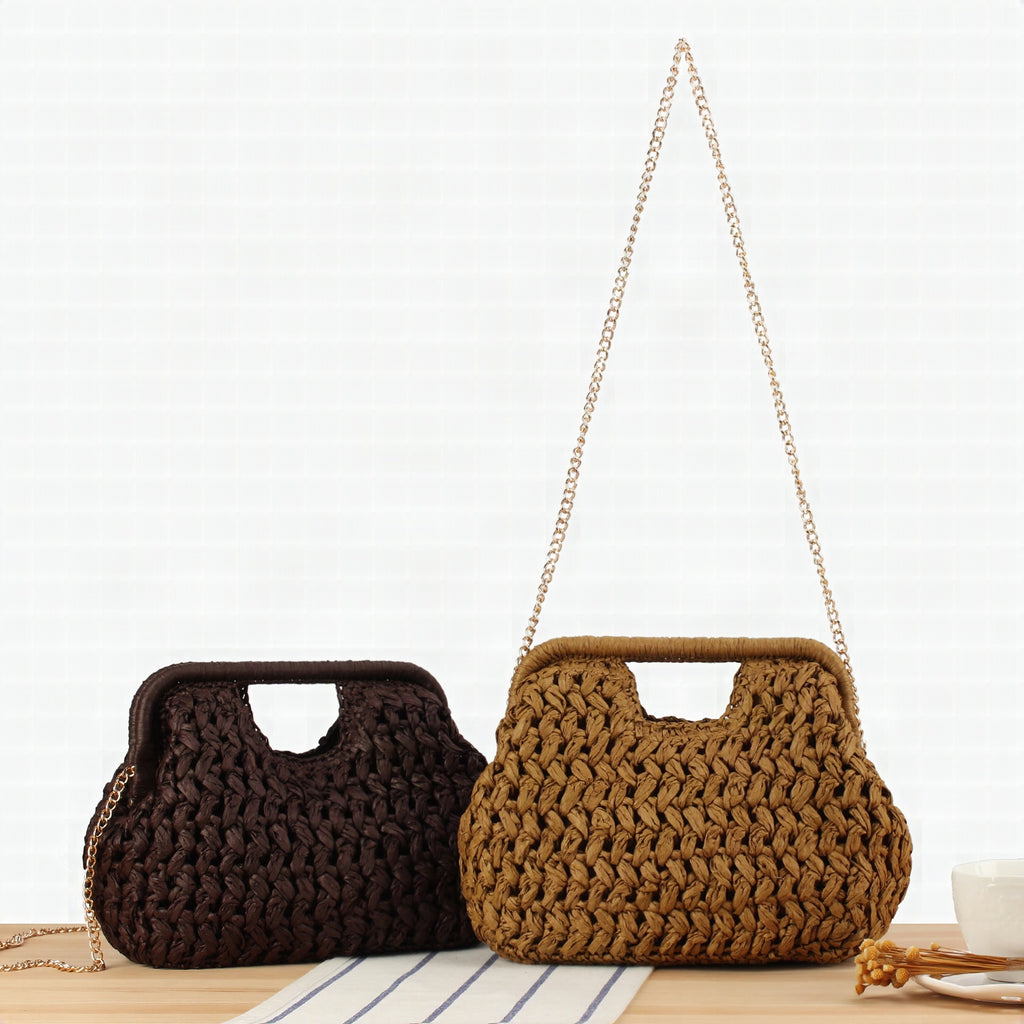 Bolso de mimbre trenzado a mano