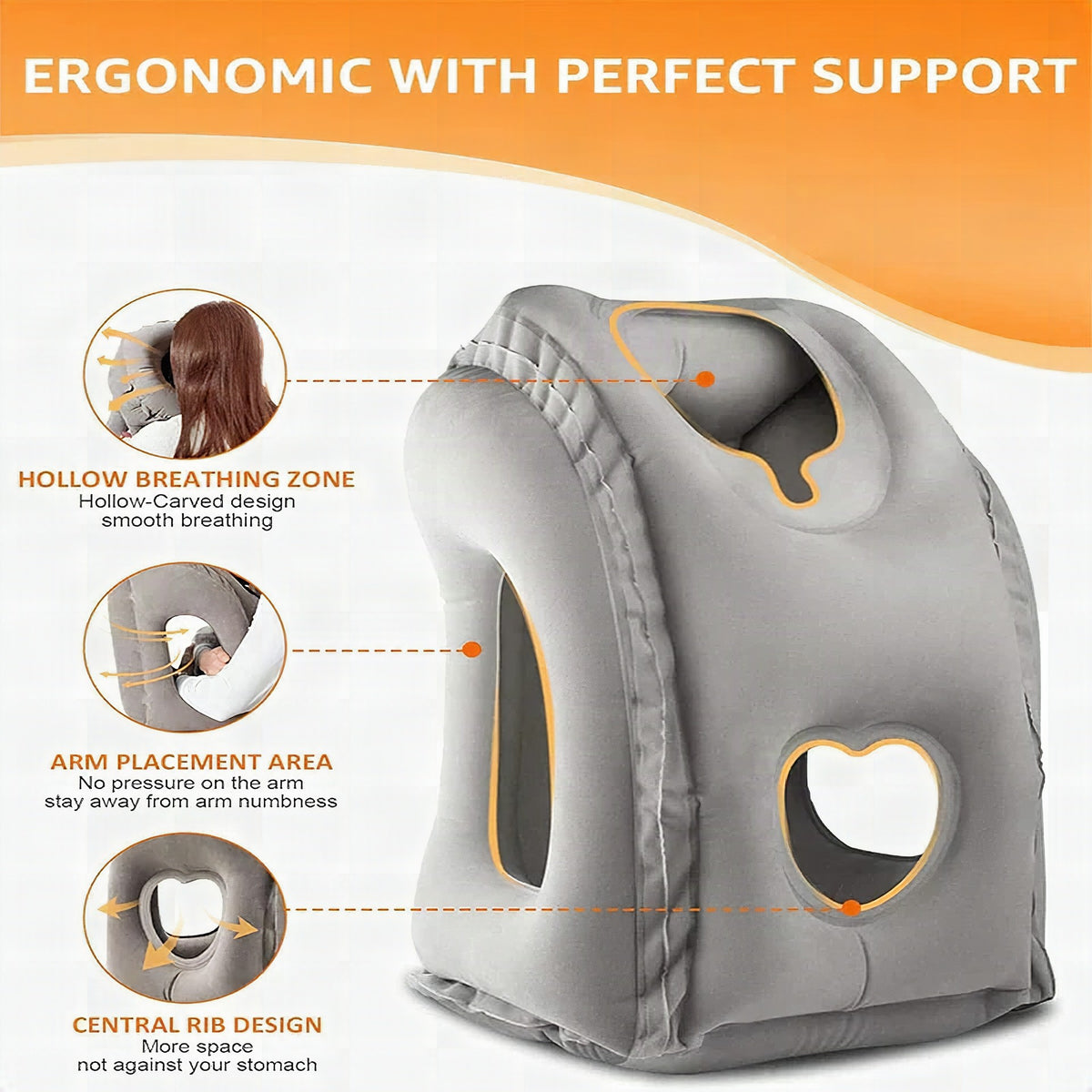 Almohada de viaje ergonómica ComfortRest para cuello y cabeza
