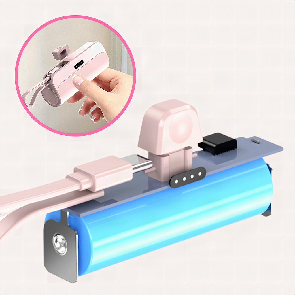 Batería externa portátil de alta capacidad con cables integrados