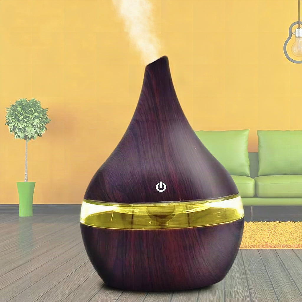 Difusor de aceites esenciales ultrasónico con efecto madera