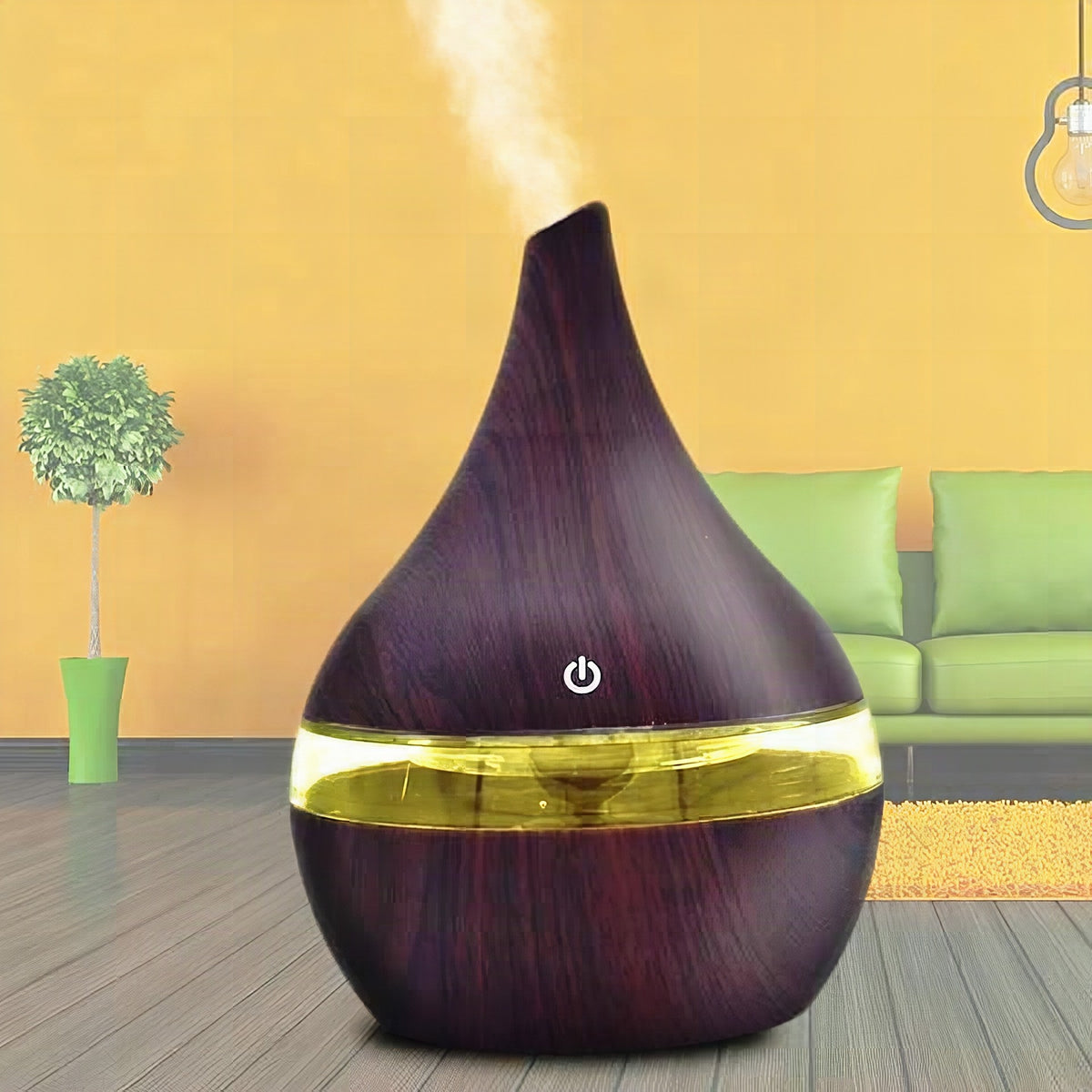 Difusor de aceites esenciales ultrasónico con efecto madera