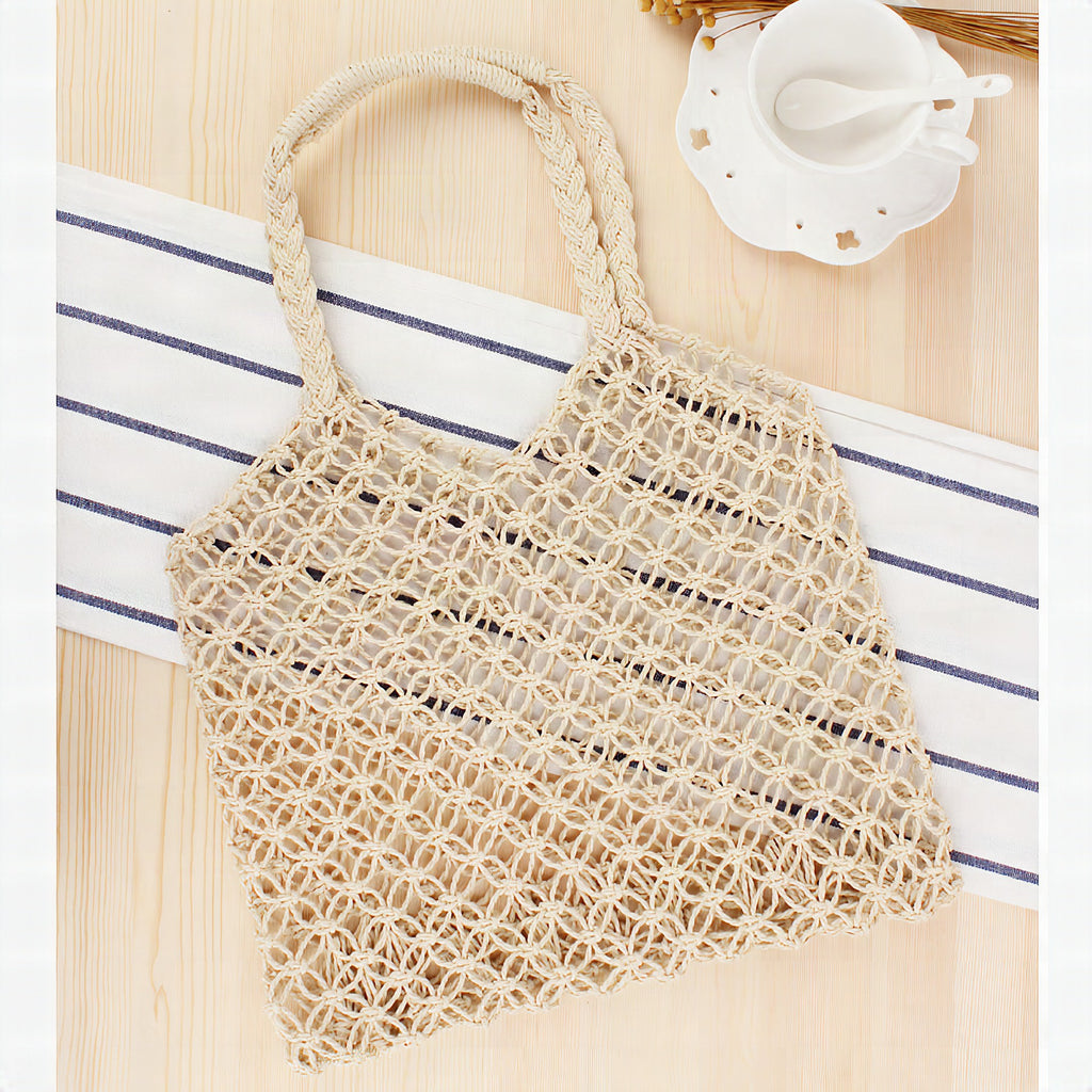 Bolso de red de materiales naturales