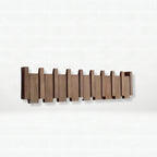 Perchero de pared plegable de madera de nogal y haya