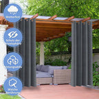 Cortina exterior impermeable con ojales