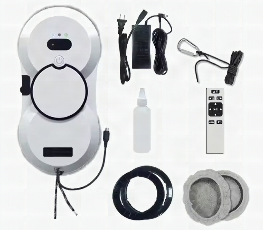 Robot limpiacristales inteligente con mando a distancia y cuerda de seguridad