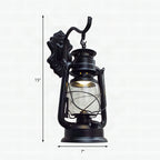 Aplique de pared estilo farol con cristal transparente, 1 luz, acabado negro o latón envejecido