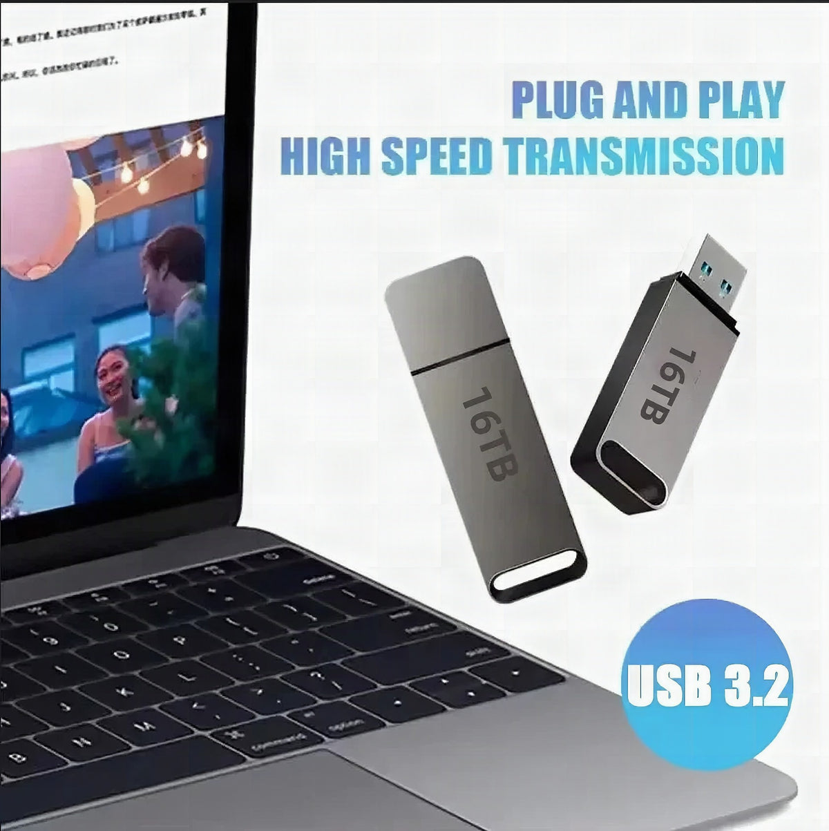 Memoria USB 3.2 de alta velocidad con carcasa metálica resistente al agua
