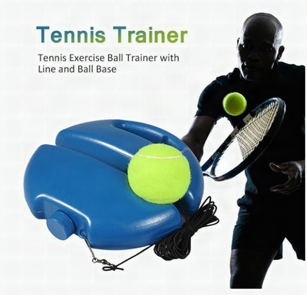 Base de entrenamiento de tenis con pelota y cuerda elástica
