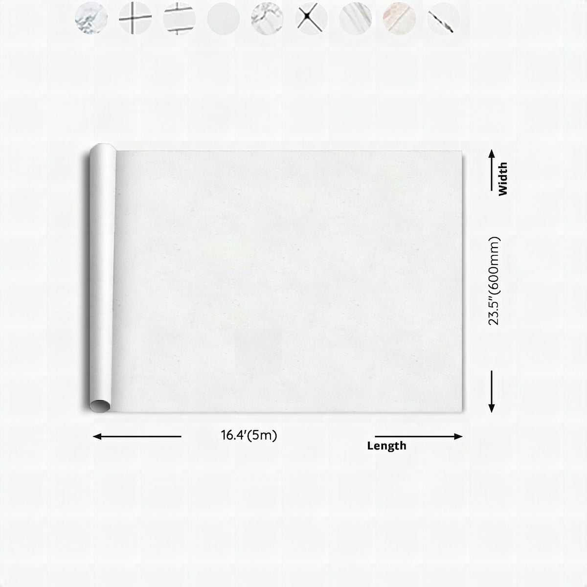 Papel pintado autoadhesivo PVC impermeable 60 × 500 cm para cocina y baño