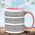 Taza de cerámica con mensaje oculto en el fondo