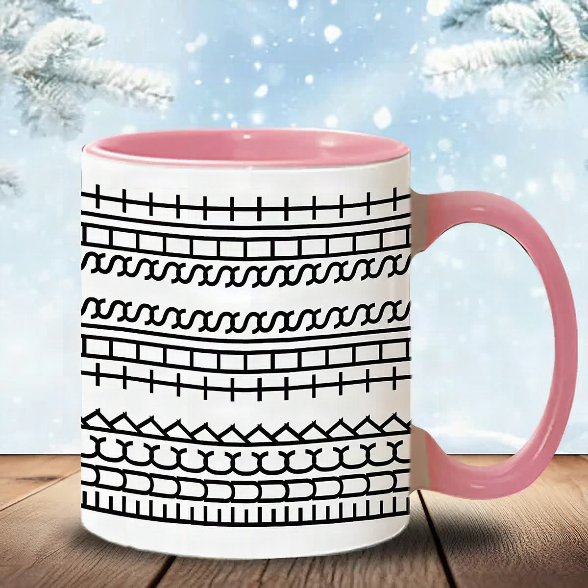Taza de cerámica con mensaje oculto en el fondo