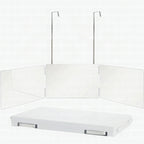 Espejo triple plegable con gancho para maquillaje, peinado y afeitado