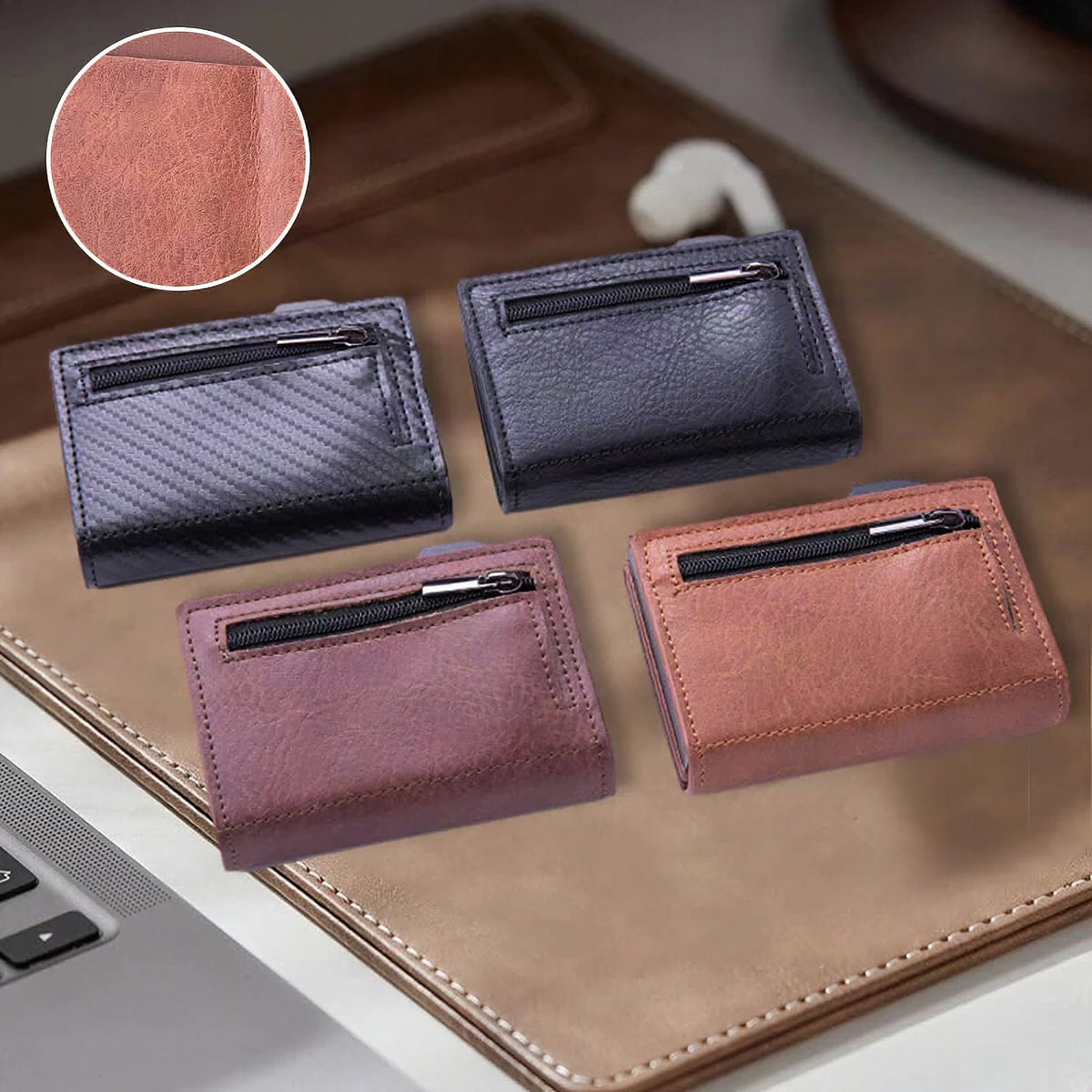 Cartera para hombre con tarjetero automático