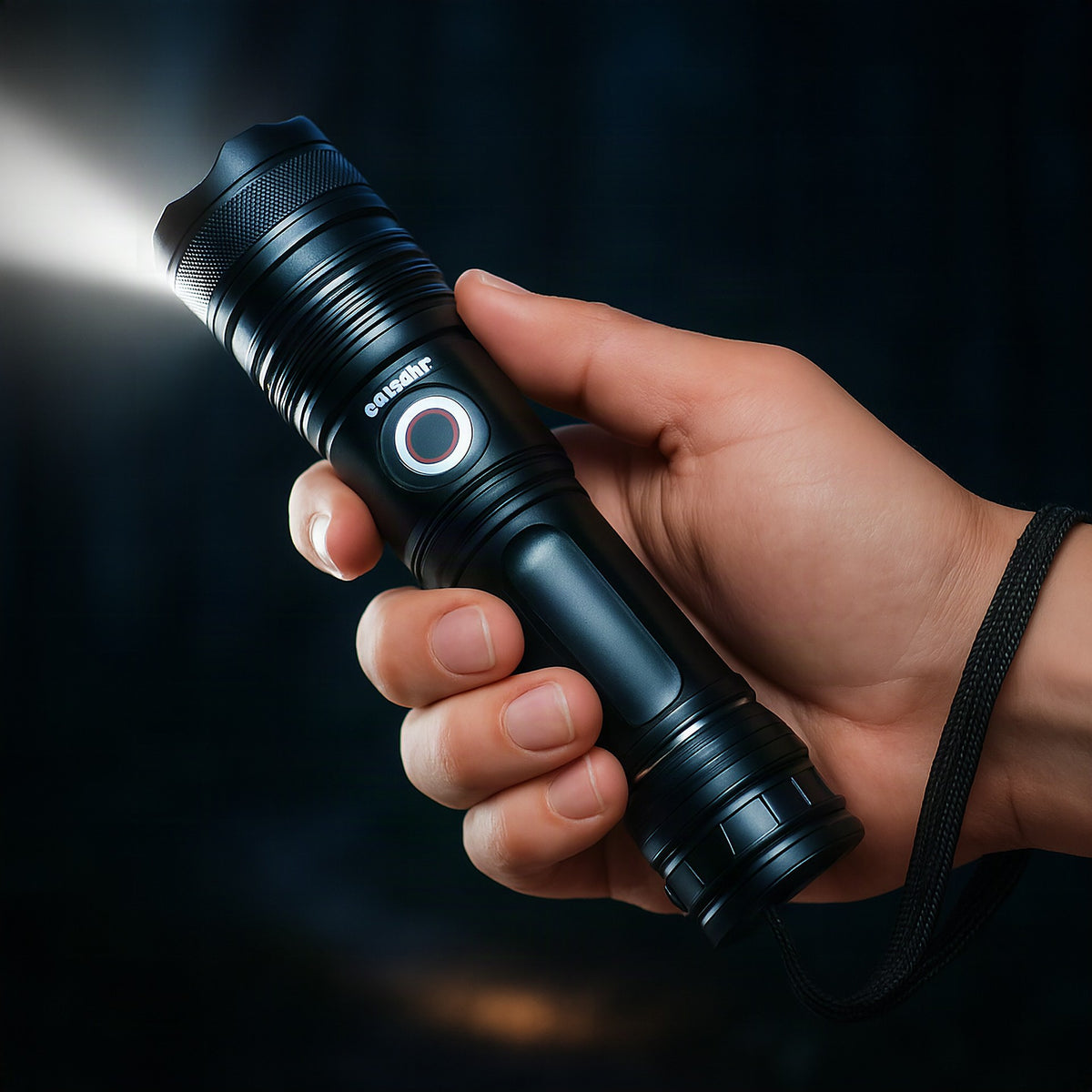 Linterna LED recargable con zoom y carcasa de aluminio