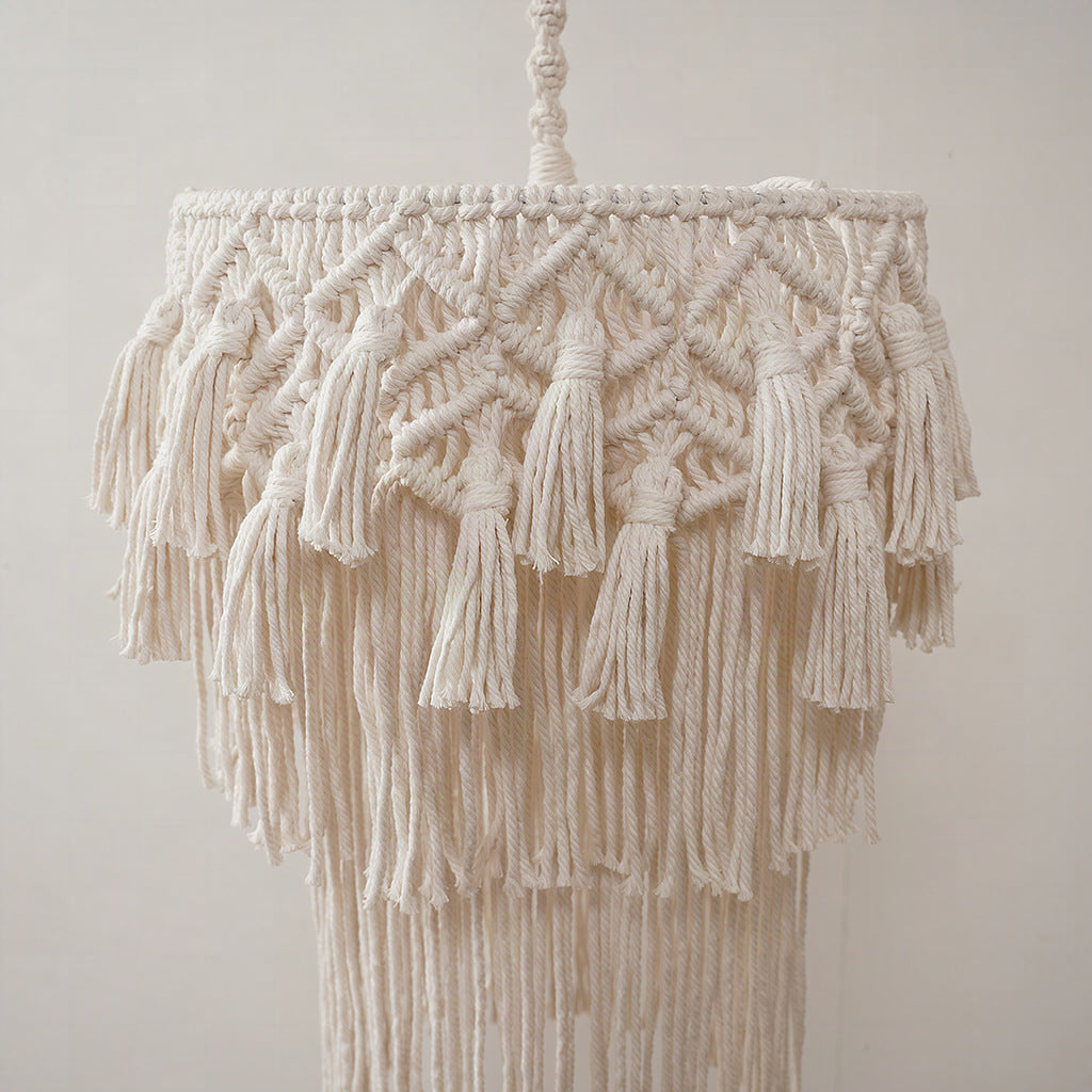 Lámpara colgante decorativa de macramé