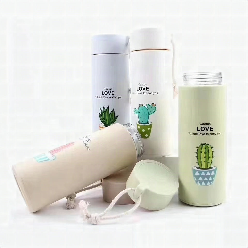 Botella térmica con diseños creativos de cactus