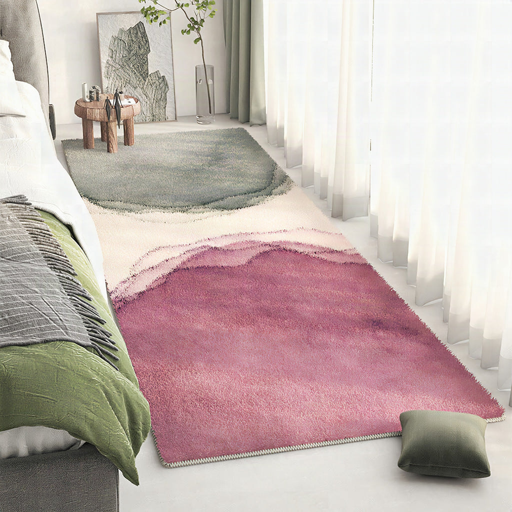 Alfombra de área con diseño de paisaje abstracto