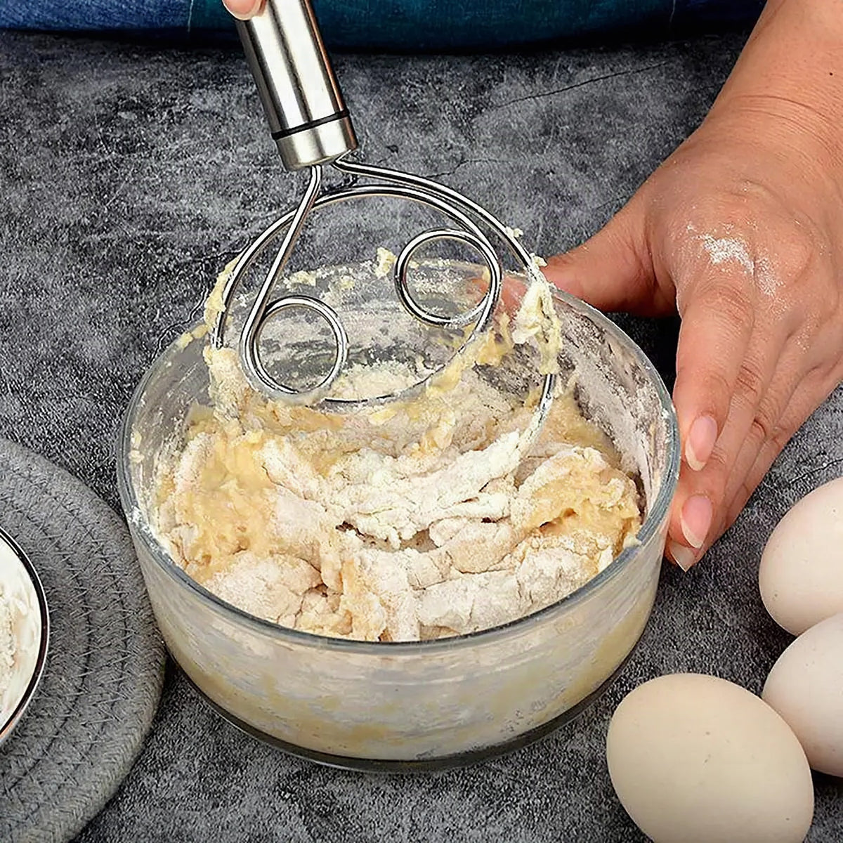 Mezclador de masa de acero inoxidable apto para alimentos – Simple y eficaz