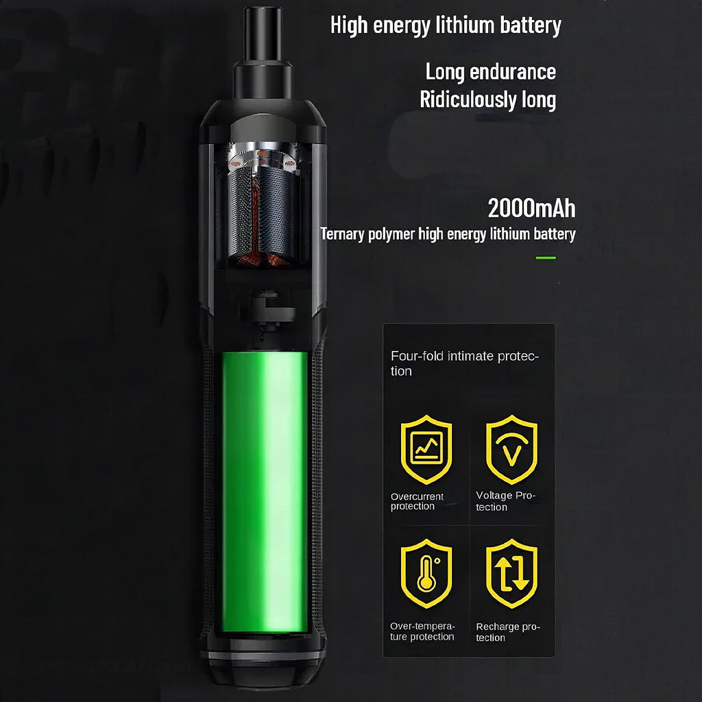 Mini atornillador eléctrico inalámbrico recargable con brocas
