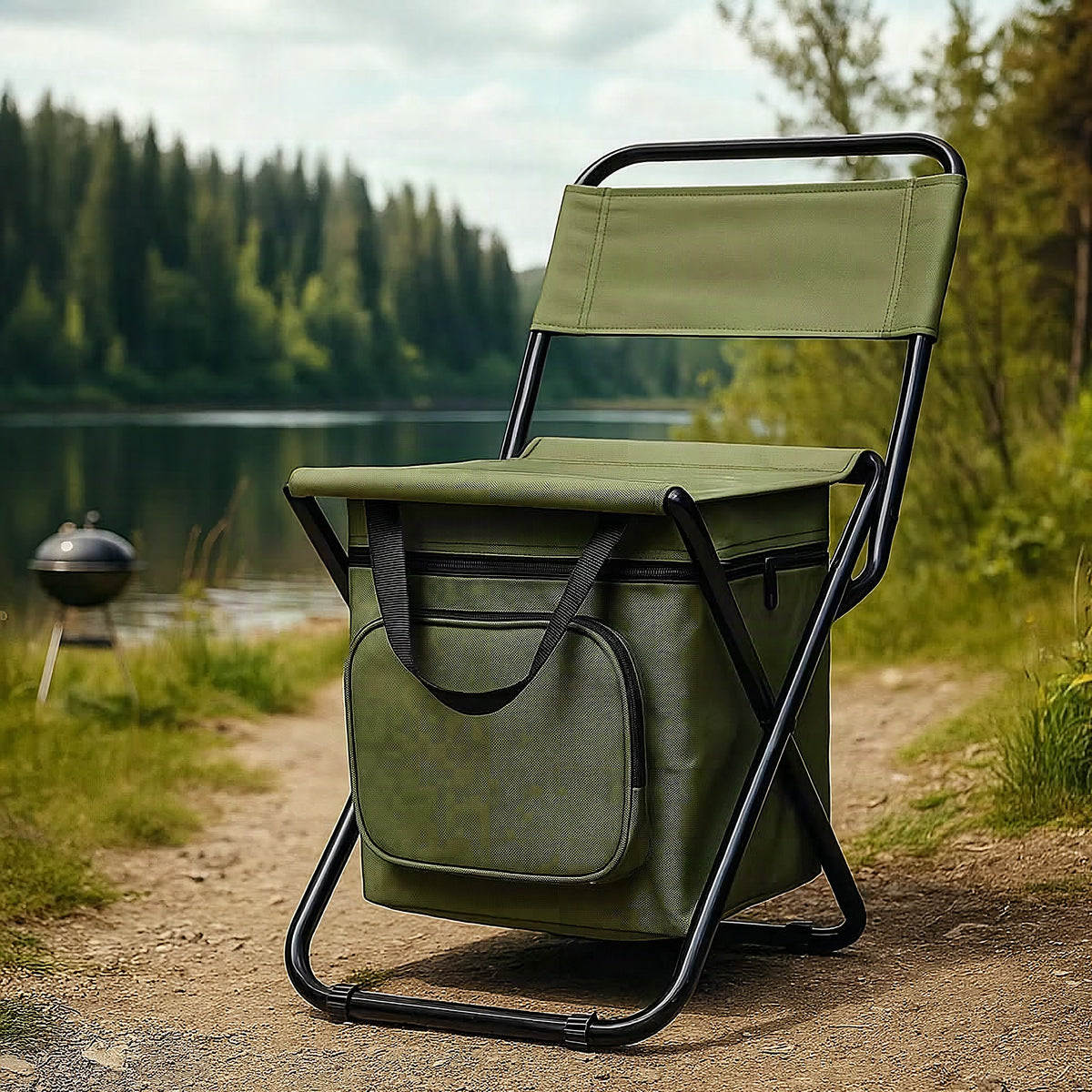 Silla plegable con nevera integrada para aventuras al aire libre