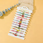 Pulseras de bisutería con diseños florales y coloridos