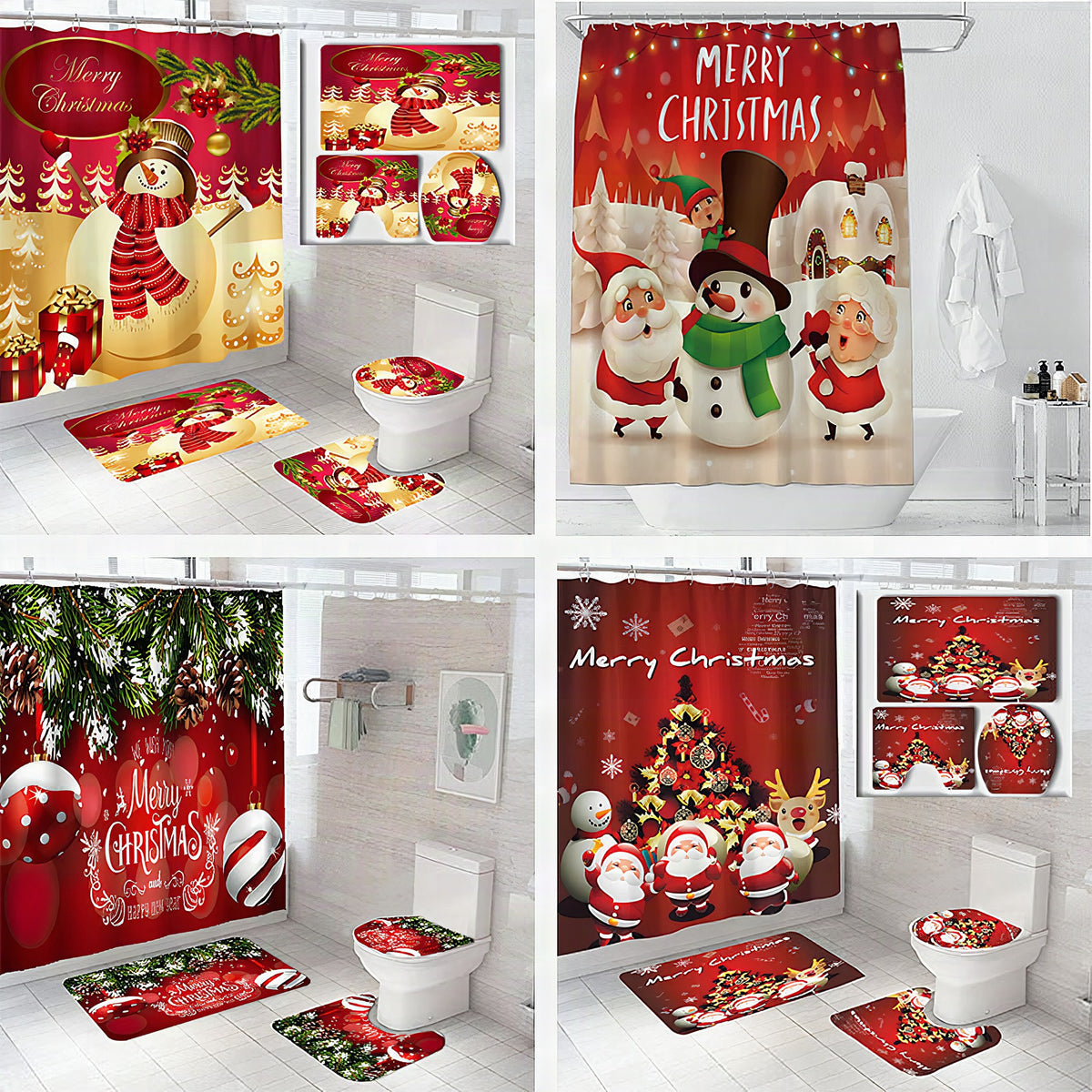 Set de baño temático navideño