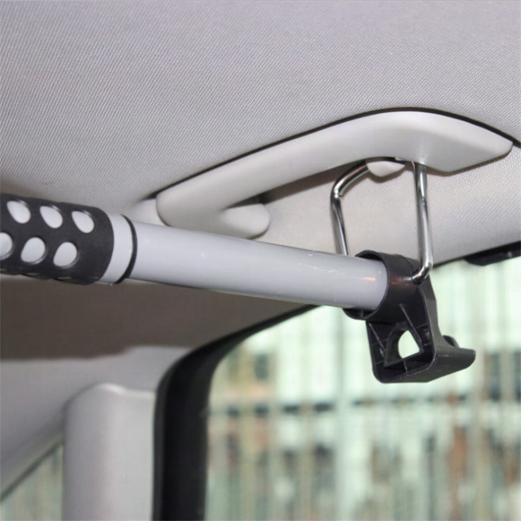 Barra extensible para colgar ropa en el coche, 89–99 cm, capacidad 13,6 kg