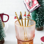 Set de cucharas y tenedores navideños de acero inoxidable