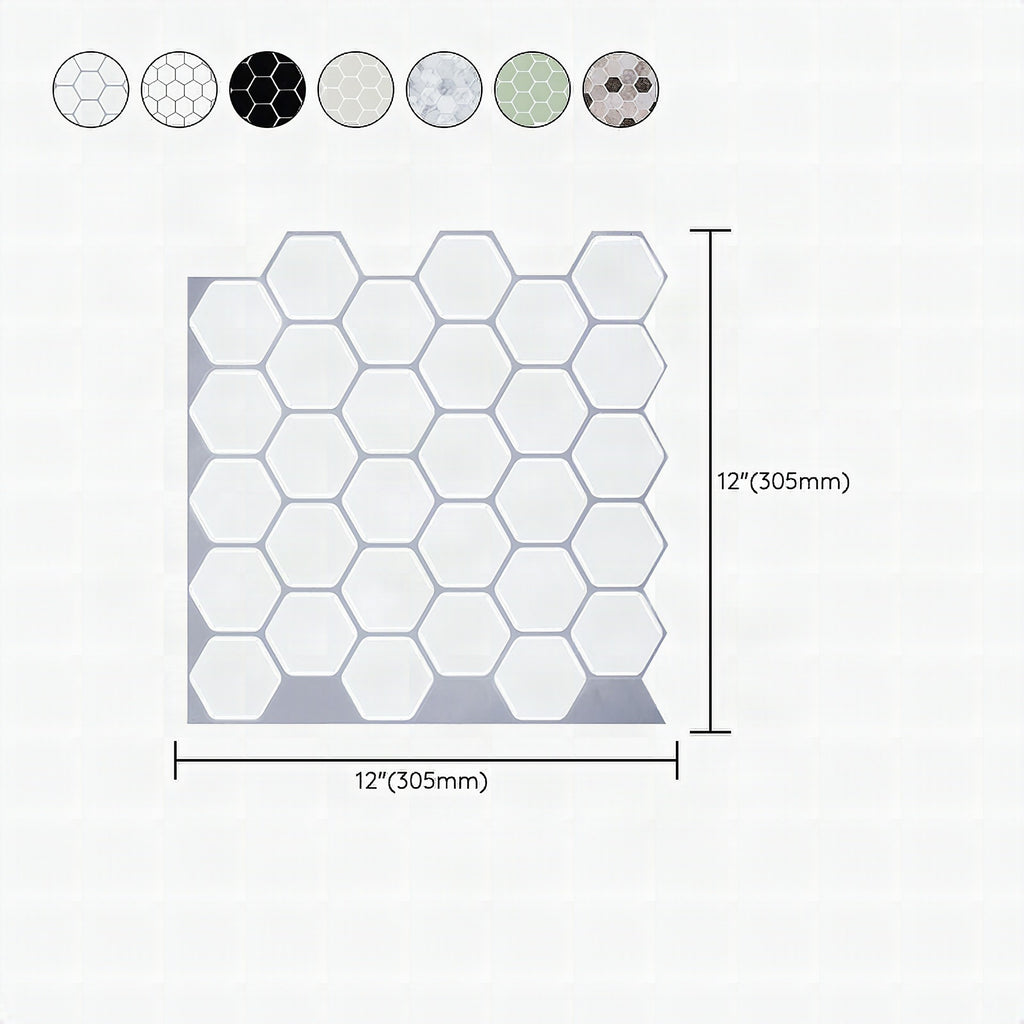 Azulejos adhesivos hexagonales de vinilo resistentes a grasa para cocina
