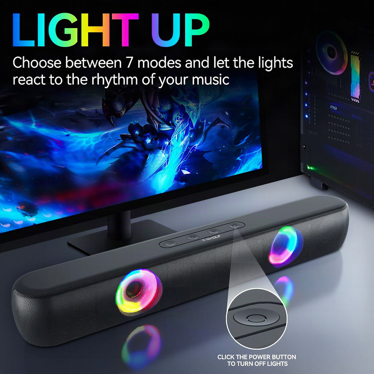 Altavoz Bluetooth con iluminación RGB