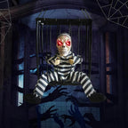 Prisionero en jaula con sensor de movimiento y sonido para Halloween
