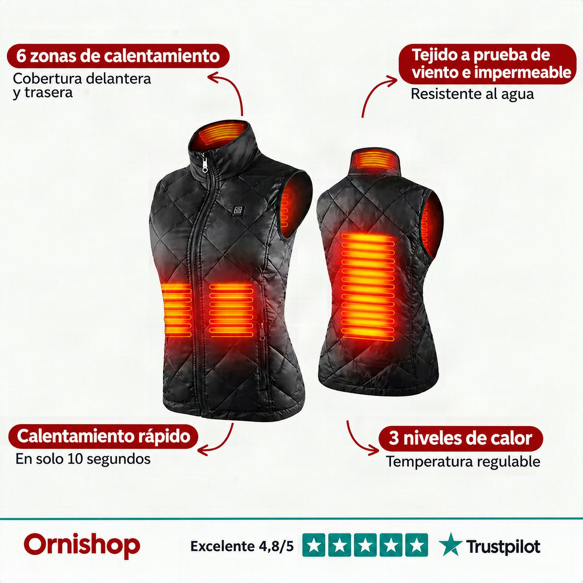 Chaleco calefactable para mujer – Ornishop X
