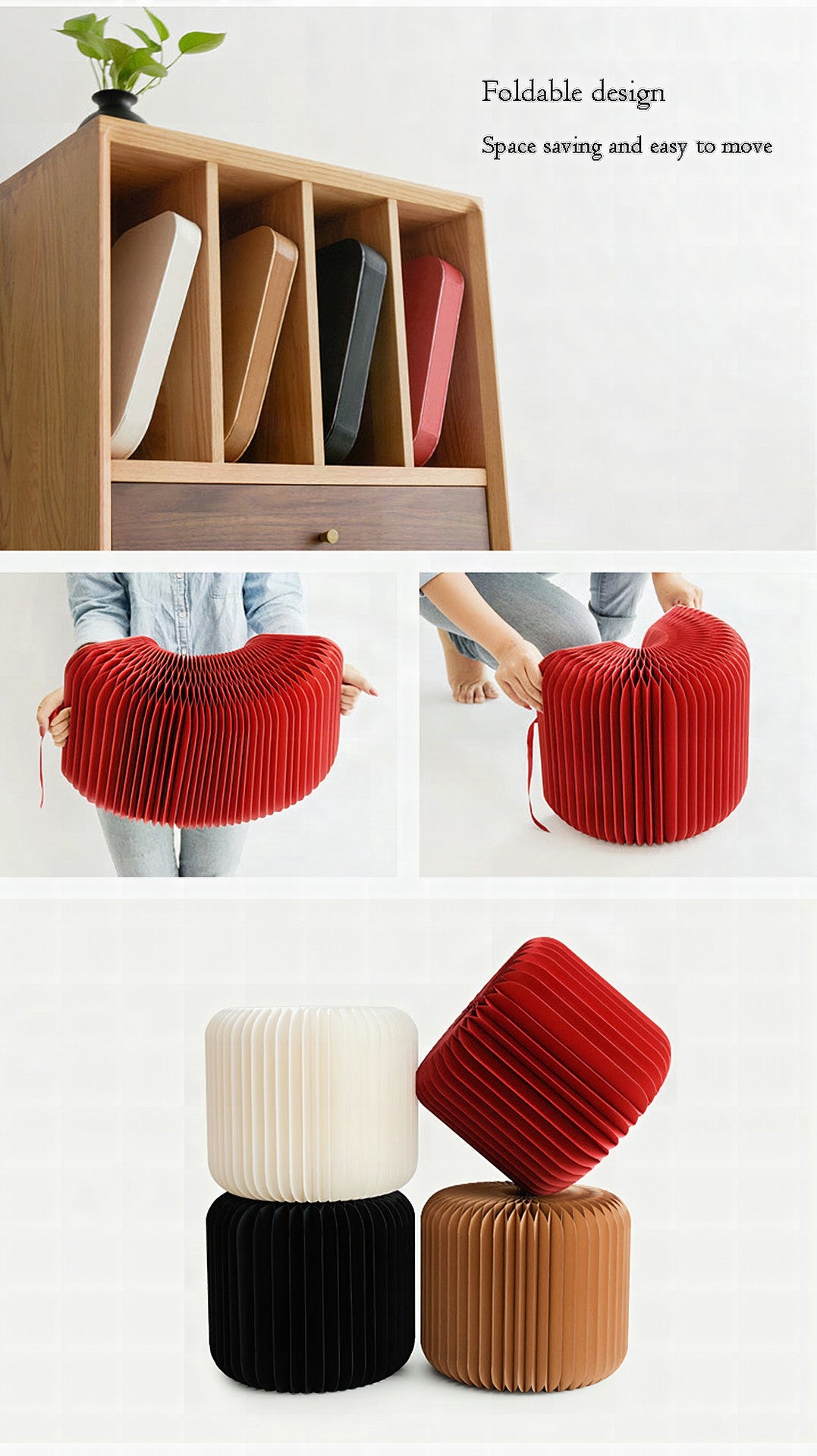 Taburete plegable portátil de cartón kraft