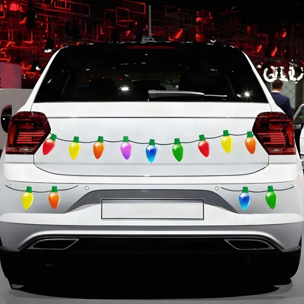 Adornos navideños magnéticos reflectantes con forma de bombilla
