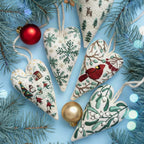 Kit de bordado navideño DIY con forma de corazón
