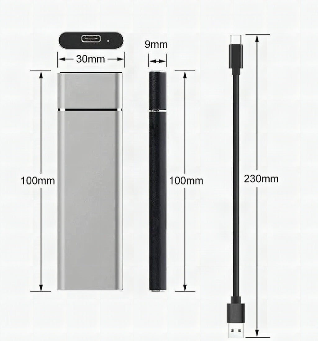 Disco duro externo portátil de 8 TB con alta velocidad de transferencia y carcasa de aluminio resistente