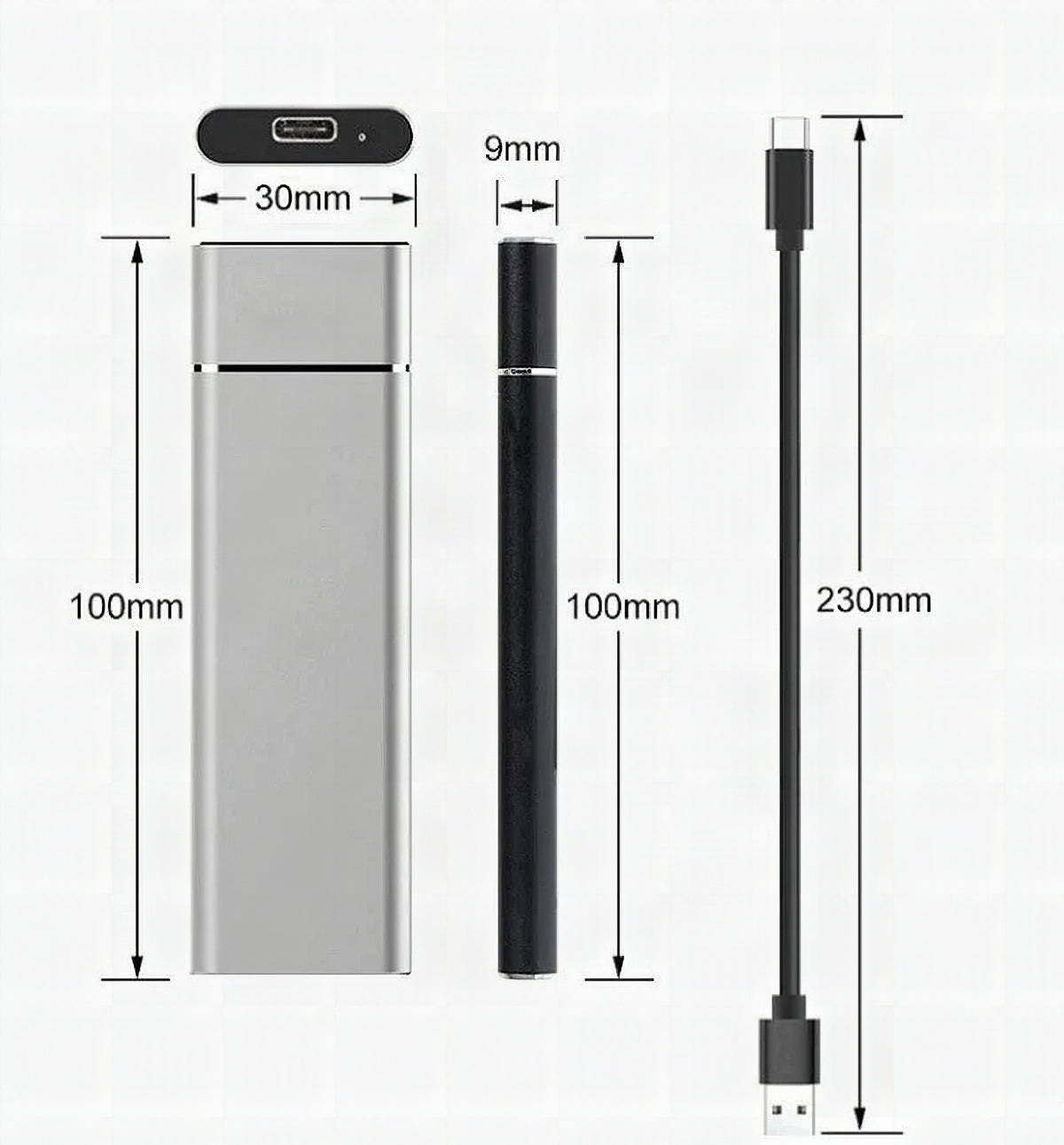 Disco duro externo portátil de 8 TB con alta velocidad de transferencia y carcasa de aluminio resistente