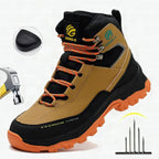 Detalle de puntera reforzada y suela antiperforación de botas ORNISHOP HONG-G para máxima seguridad