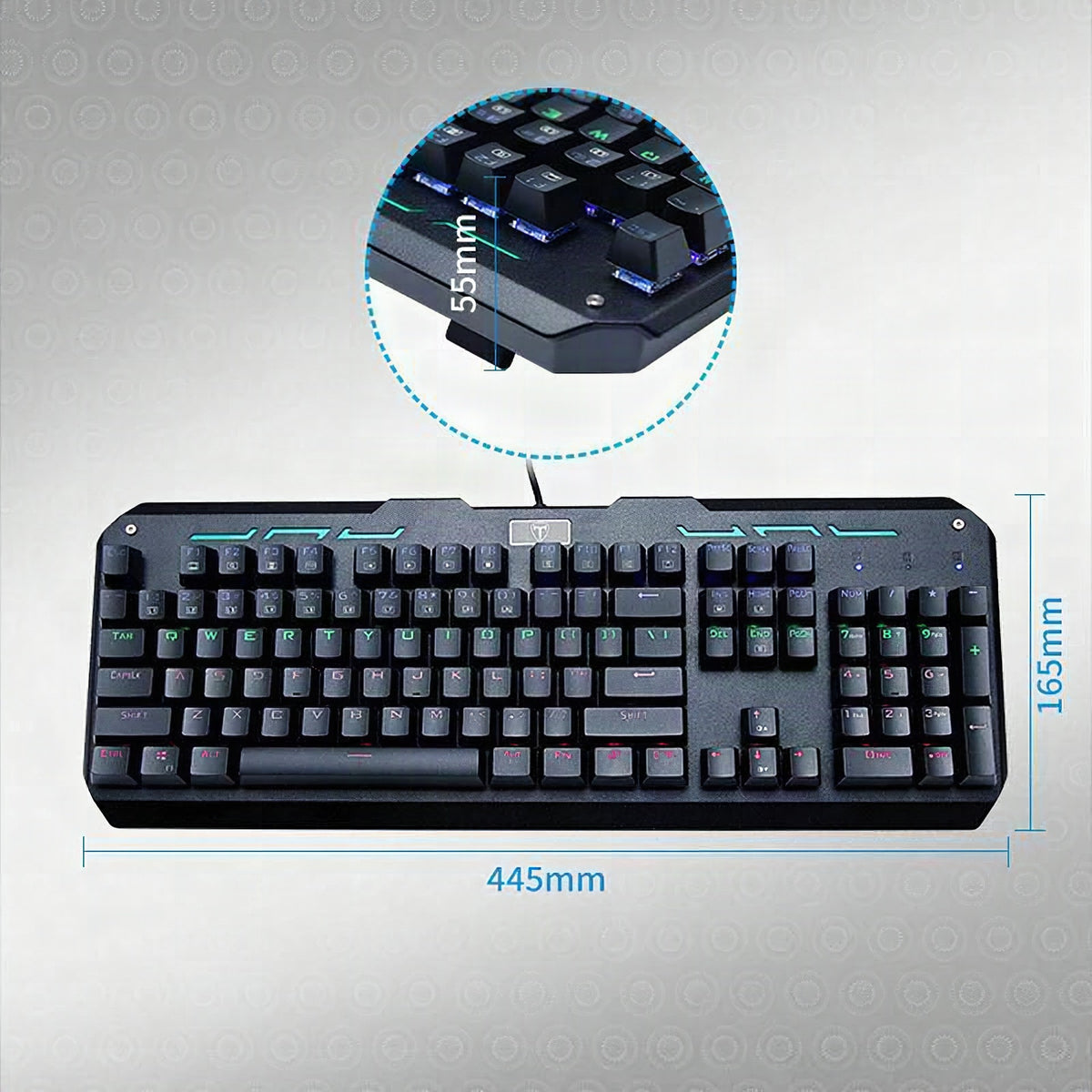 Teclado mecánico profesional LED I-850