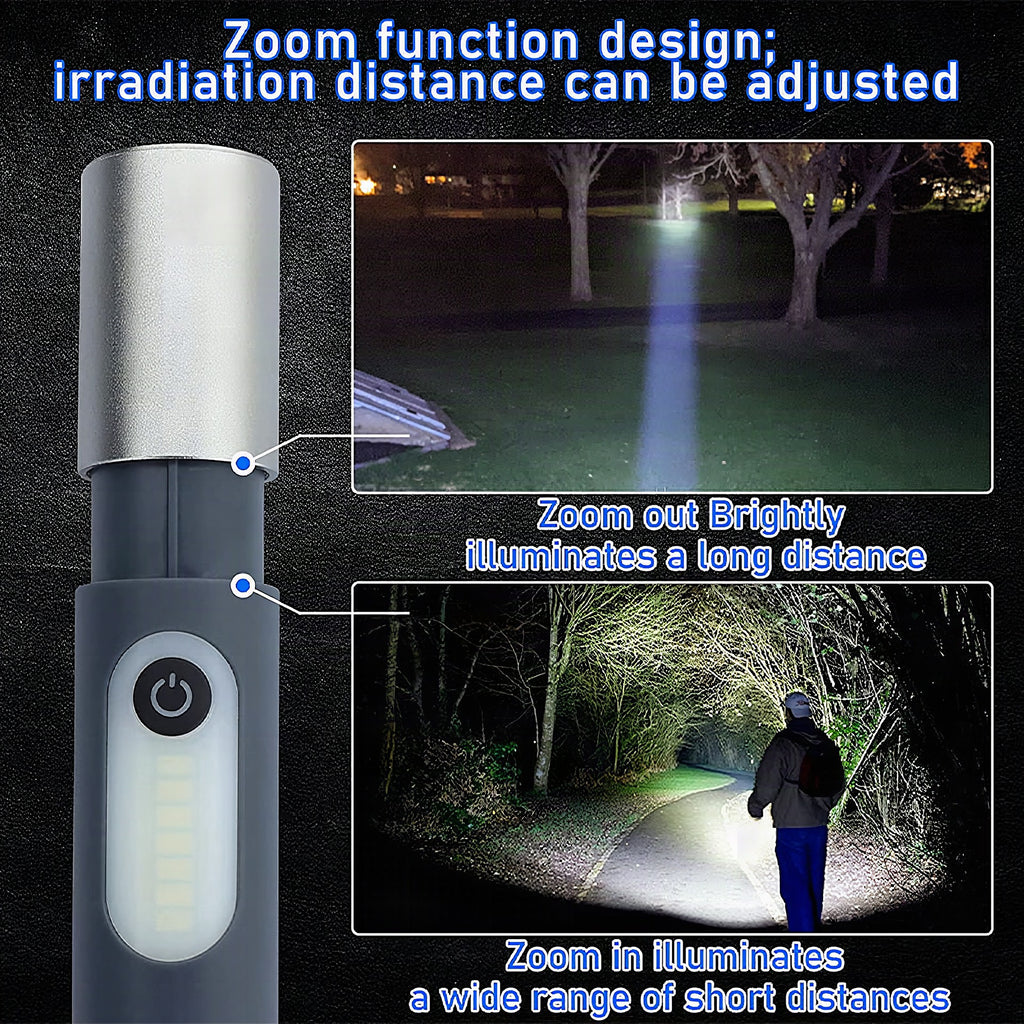 Linterna LED recargable de 750 lúmenes con alcance de 200 m