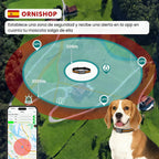 Collar GPS para mascotas con longitud ajustable hasta 62 cm y peso ligero de 80 gramos