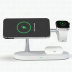 Cargador inalámbrico 3 en 1 para móvil, smartwatch y auriculares