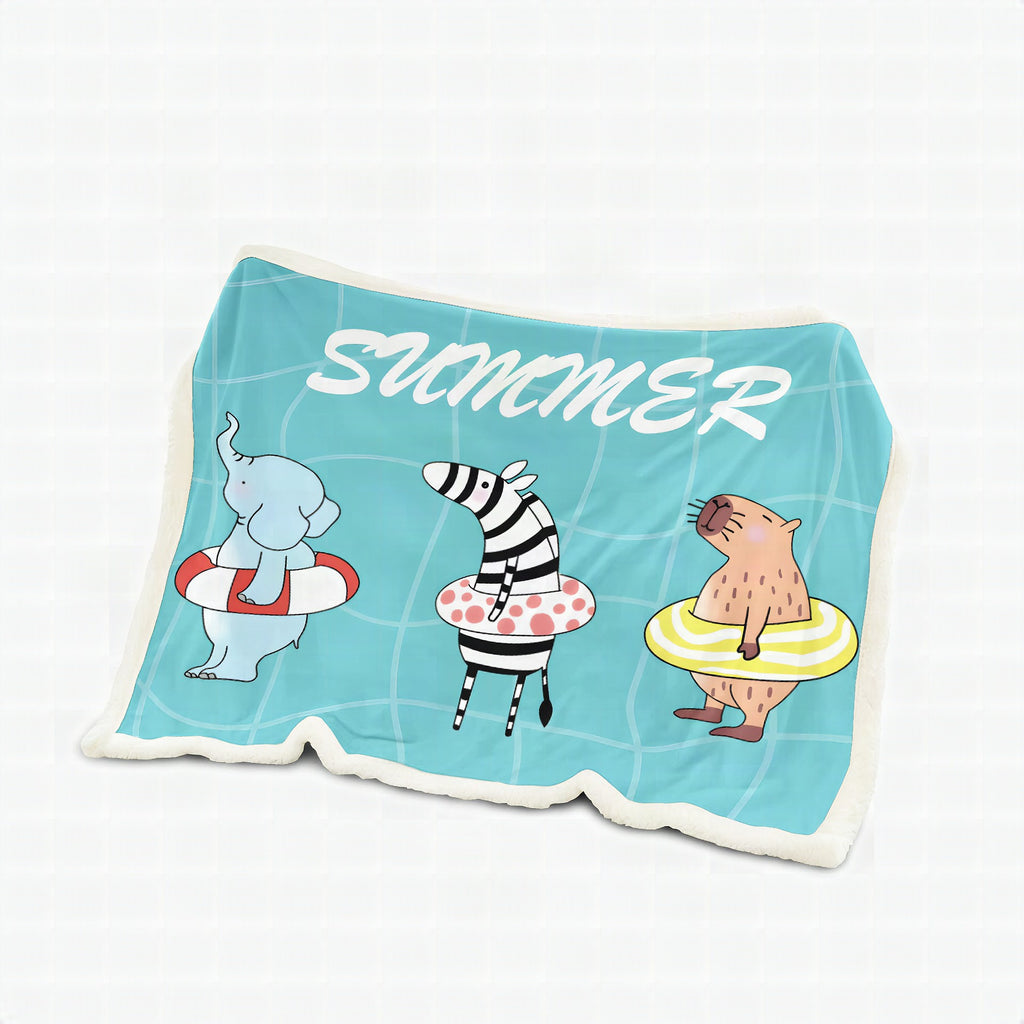 Manta con estampado de animales divertidos
