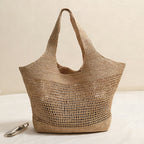 Bolso tote de malla artesanal hecho con material sostenible