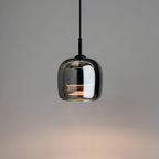 Lámpara colgante nórdica de cristal negro – Iluminación moderna para isla de cocina y comedor