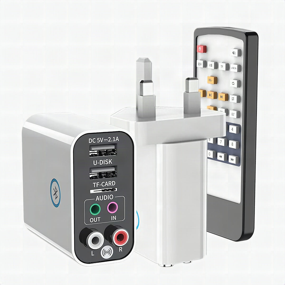 Adaptador multifunción 6 en 1 con Bluetooth y carga USB