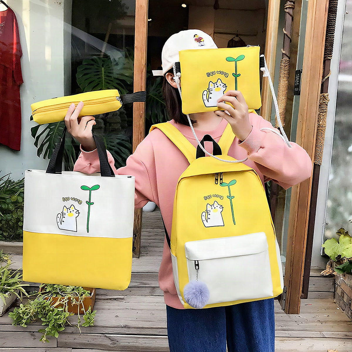Set de mochila y bolsos 4 en 1