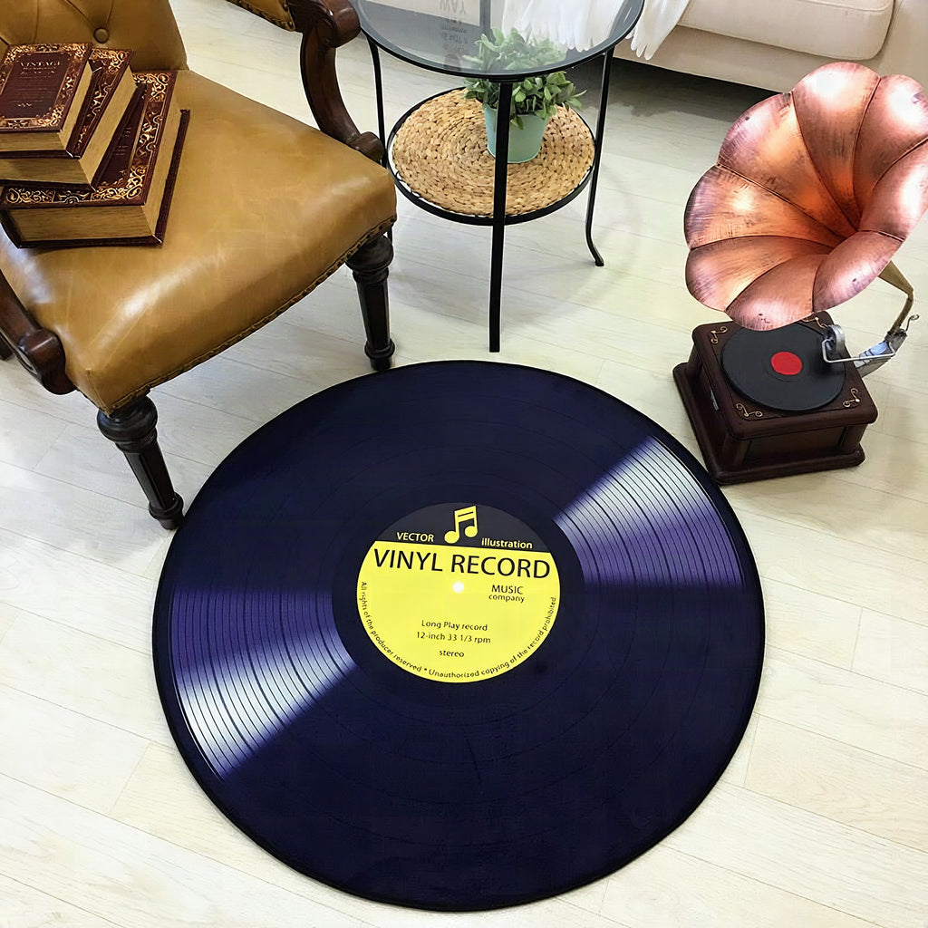 Alfombra redonda diseño disco retro